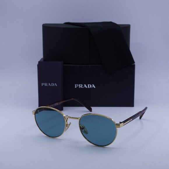 Prada PRB51S 5AK40K Round Sunglasses – Gold\Lago - Picture 1 of 9